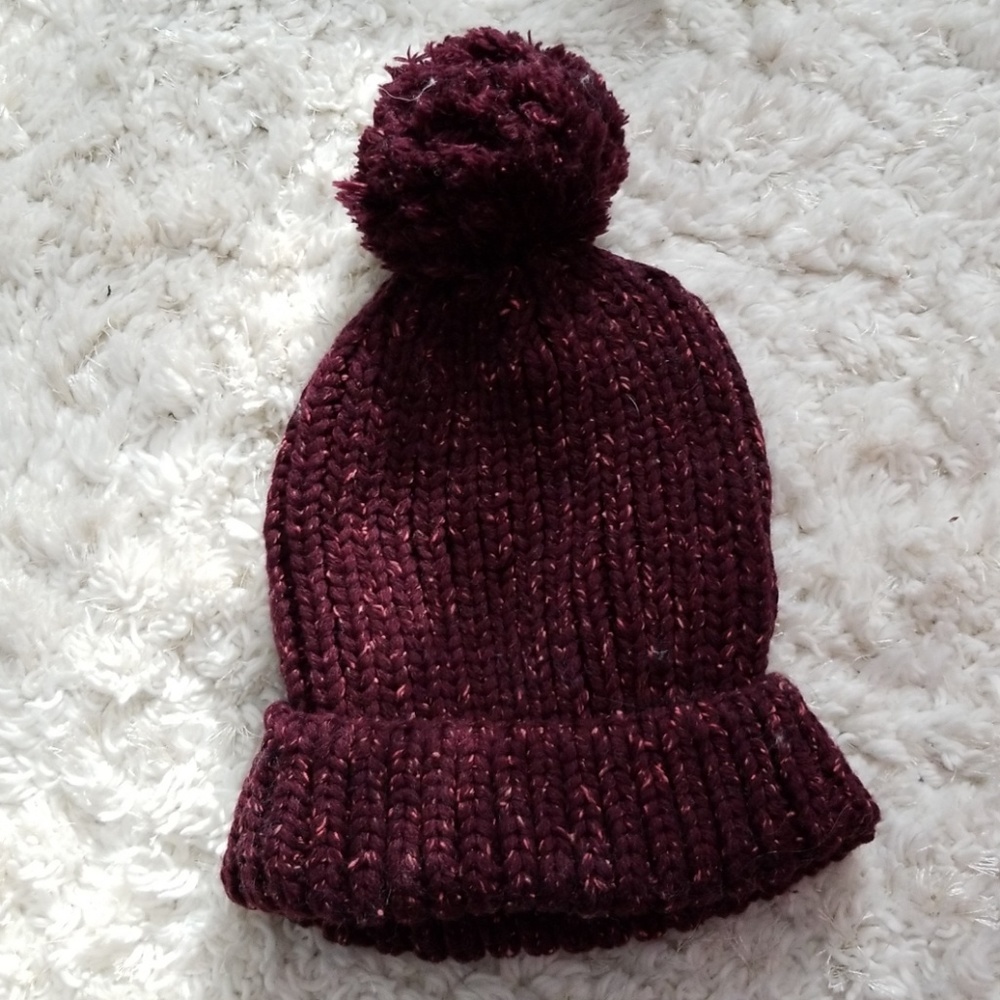 Maroon Pom Hat